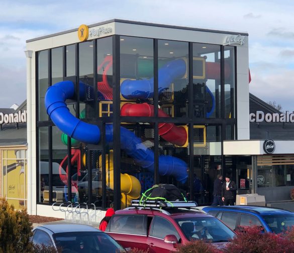 a MacDonald's playplace playground from the outside